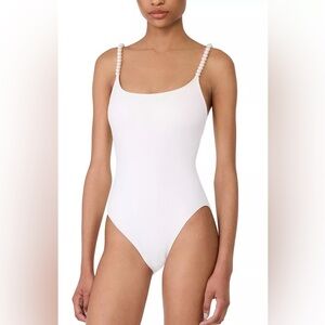 Elegant White One-Piece Swimsuit
